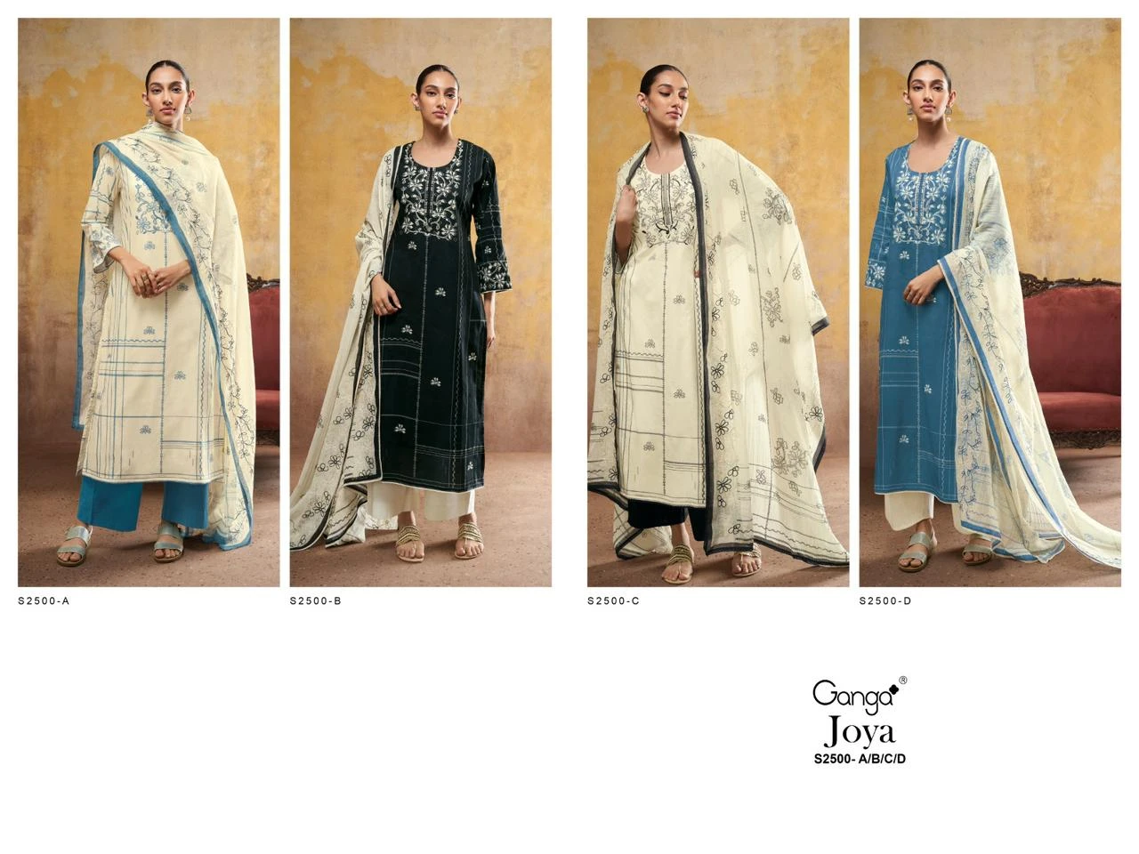 Ganga Joya 2500 Premium Cotton Printed Wholesale Fancy Salwar Suit Catalog — Wholesale Salwar Suits, Ganga wholesale from Surat — view 5